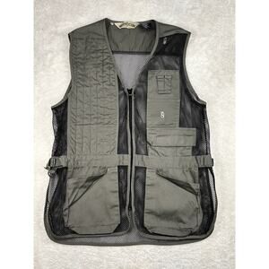 Bob Allen Shooting Vest Men's XL Charcoal Mesh Zip Up Trap Skeet Right Handed